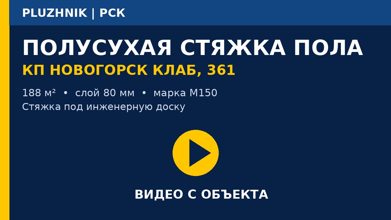 Полусухая стяжка пола — КП Новогорск Клаб, 361